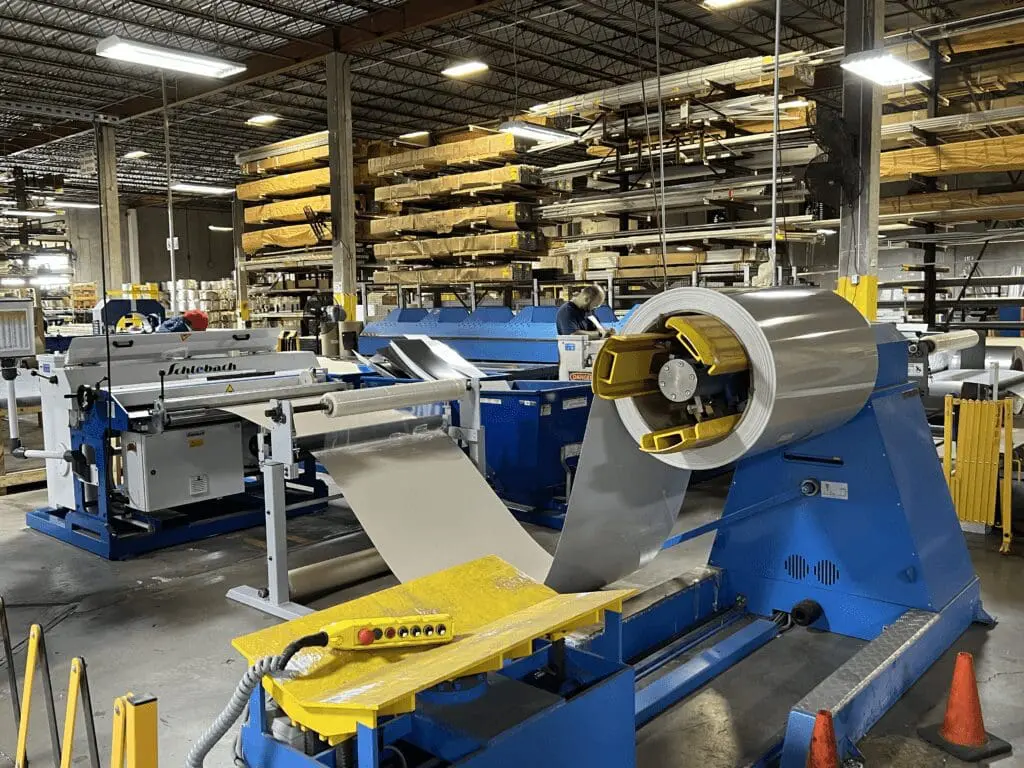 - american hurricane shutters Metal processing plant for hurricane shutters.