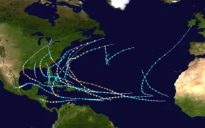 Wilmington hurricane tracks map: Atlantic storm paths and protection.