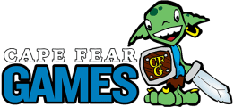 Cape Fear Games logo shows a cheerful goblin character.