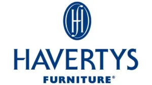 Havertys Furniture corporate logo in classic dark blue.