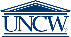 UNCW Wilmington university logo featuring classical academic architecture.