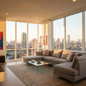 Accordion hurricane shutters fitted beside a window, showing how they operate