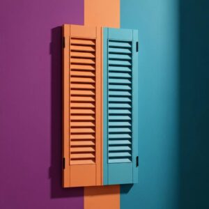 Accordion hurricane shutters on a coastal home, illustrating storm protection and security features