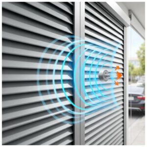 Acoustic features of roll-down hurricane shutters &mdash; foam-filled slats for effective sound reduction
