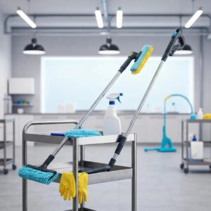 Cleaning tools and safe solutions for maintaining accordion shutters