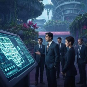 Close-up of accordion shutters being deployed over a window on a coastal home