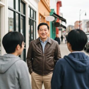 Detail view of accordion shutters on a coastal window, showing materials and track system