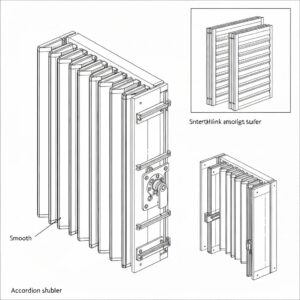 Close-up detail of accordion shutter materials and seals emphasizing durability and insulation