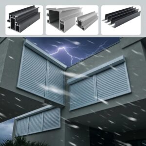 Close-up showing roll down shutter components that improve wind resistance and durability