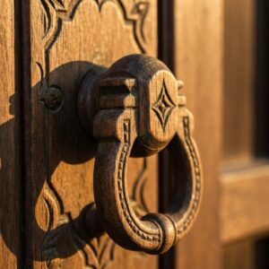 Close-up of roll-down shutter locks and side tracks, highlighting durable materials and security details