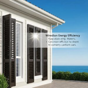 Coastal home with accordion and colonial shutters highlighting energy efficiency benefits