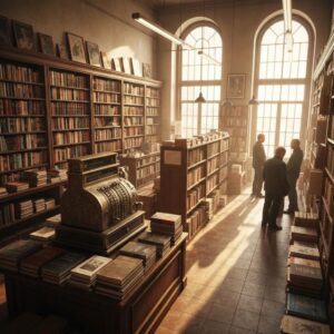 Commercial storefront with accordion shutters demonstrating storm protection and security features