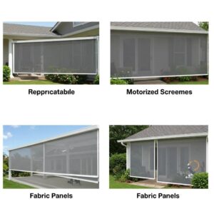 Comparison of retractable, motorized, and fabric hurricane screens for residential use