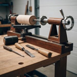 Hammer drill, level, and marine-grade aluminum shutter components on a workbench