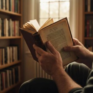 Homeowner sliding accordion shutters into place to show easy deployment and storm readiness