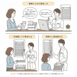 Homeowner documenting accordion shutter damage during a warranty claim process