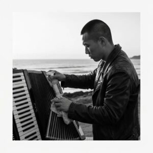 Homeowner performing routine maintenance on accordion shutters