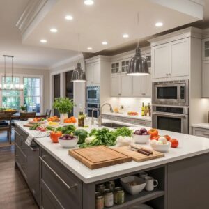 Hurricane emergency kit with essential supplies like water, food, and first aid items