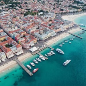 Coastal home fitted with aluminum hurricane shutters