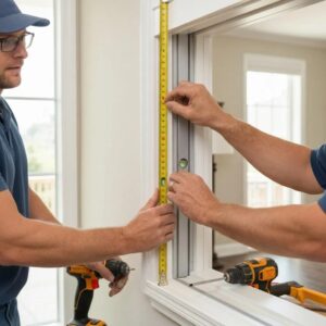 Measuring a window opening for accordion shutter installation
