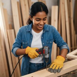 Installer securing accordion shutters to a home, showing professional fit and coastal durability