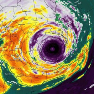 Installer measuring a window frame in preparation for hurricane shutter installation