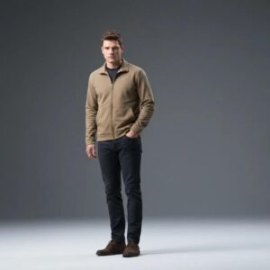 Professional installer measuring for roll-down hurricane shutters on a coastal home