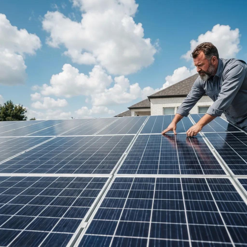 Professional-installer-securing-roll-down-hurricane-shutters-on-a-coastal-home-highlighting-installation-considerations-8c8c0c3b-fddf-4c1e-a47d-82d4aca8a37ewebp - american hurricane shutters Installer fitting roll-down hurricane shutters on a coastal house, showing proper anchoring and housing