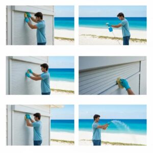 Step‑by‑step cleaning process for roll‑down shutters &mdash; prepare, wash, dry, lubricate and test