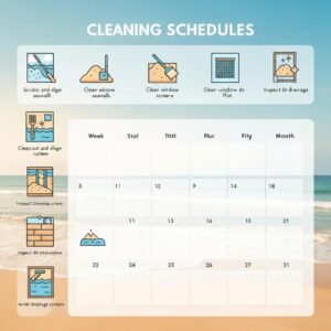 Visual checklist for cleaning schedule of accordion shutters in coastal areas