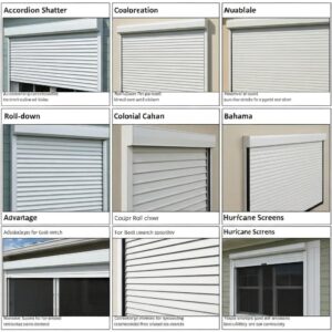 Side‑by‑side view comparing different hurricane shutter styles and their benefits
